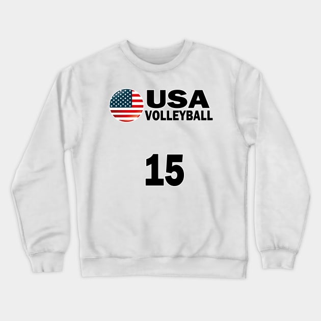 USA Volleyball #15 T-shirt Design Crewneck Sweatshirt by werdanepo